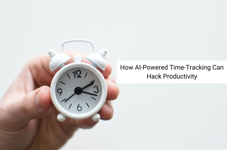 hand holding a clock with title of how ai-powered time-tracking can hack productivity
